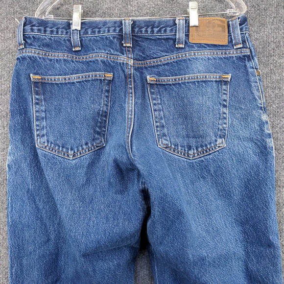 Diamond Gusset Men's Straight Leg Jeans Blue 37x27 Medium Wash Denim 5-Pocket - Picture 7 of 12
